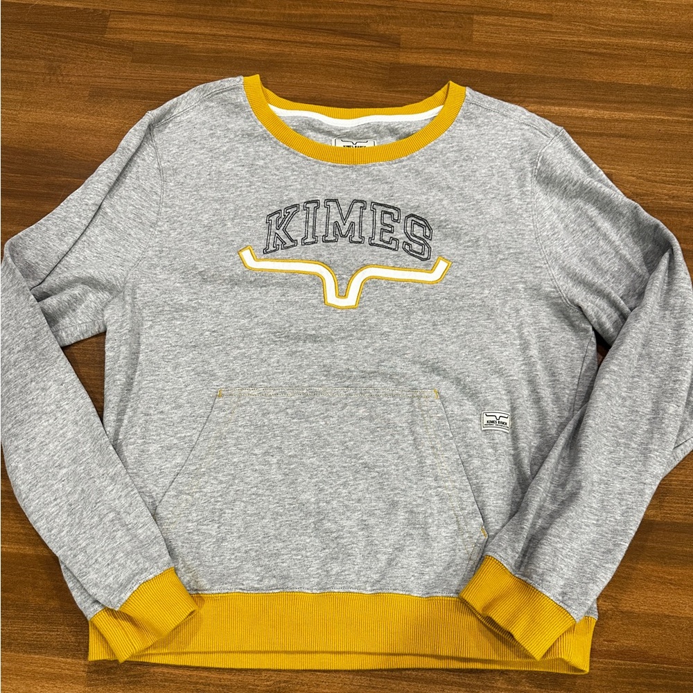 Kimes Ranch Gray Sweatshirt with Gold Trim
